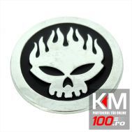 Emblema auto HEAD FLAMES (reliefata 3D) CP5 - cu banda adeziva