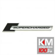 Emblema auto reliefata 3D - SUPERCHARGED BLACK (TS-102) - cu banda adeziva