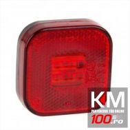 Lampa gabarit auto 12/24V cu LED, patrata, culoare Rosie, 64x64mm, 1buc
