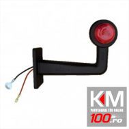 Lampa gabarit auto 12V/ 24V, cu brat de 165mm, unghi 90 grade, Stanga/ Dreapta, Rosu- Alb