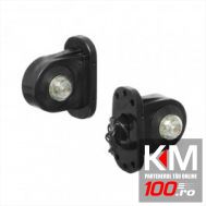 Lampa gabarit auto 12V/ 24V cu LED, rotunda Rosu - Alb, 97x68mm, cu cablu, Stanga, 1 buc.