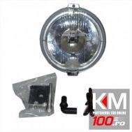 Proiector auto Wesem 12V bec H3 si led rotund , 183x97mm rotund sticla alba carcasa cromata, cu lumina de drum , 1 buc.