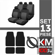 Set huse scaun 13 piese cu covorase mocheta si husa volan - GREY