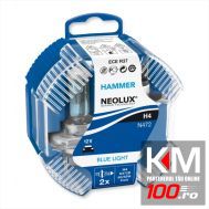 Set 2 becuri H4 - NEOLUX HAMMER Blue Light, 55/60W, Made in Germany