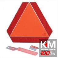 Triunghi reflectorizant omologat E8 pentru vehicule lente cu sistem de fixare , 1 buc.