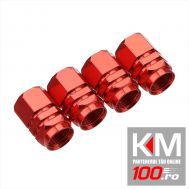 Set capacele auto Automax pentru ventil hexagon rosu, 4 buc.
