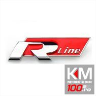 Emblema auto R LINE - RED (reliefata 3D) - cu banda adeziva