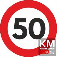 Sticker reflectorizant - SPEED LIMIT - 50km/h