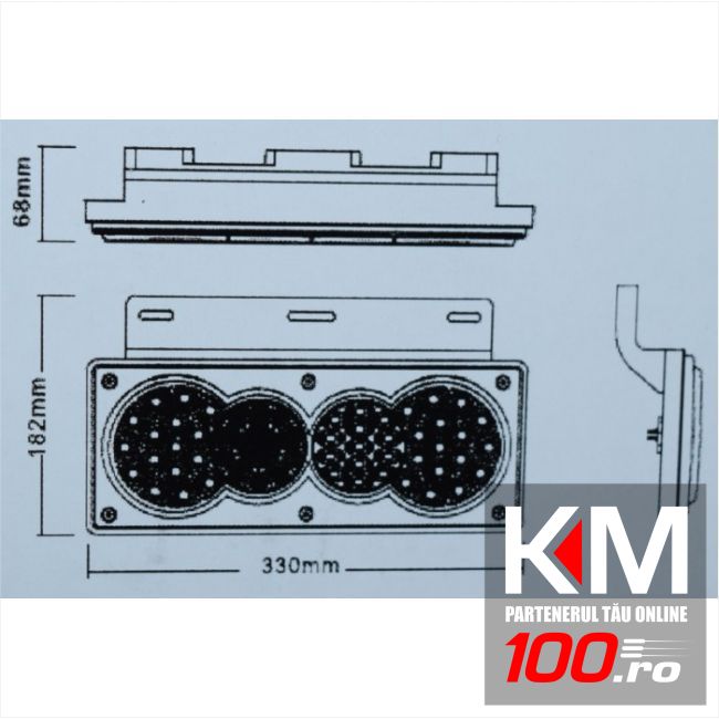 Lampa stop SMD 2010R (dreapta) Voltaj: 12V-24V Nr. led-uri: 61 SMD Rezistenta la apa: IP66