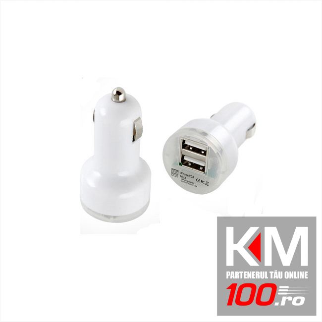 Incarcator 2 x USB pentru masina cu mufa bricheta