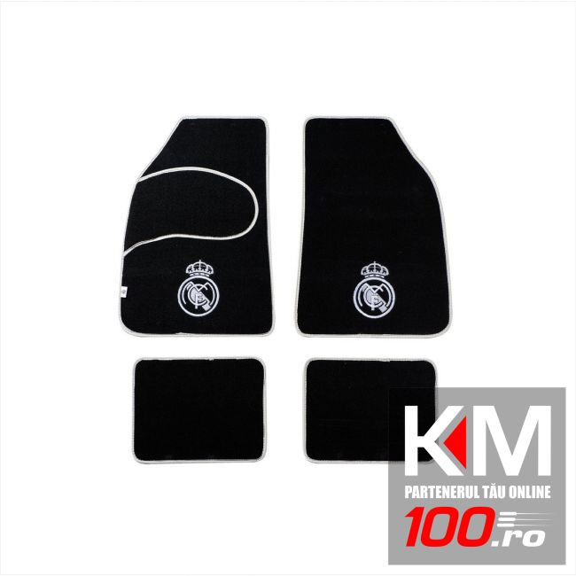 Set covorase auto din mocheta REAL MADRID, universale, 4 buc.