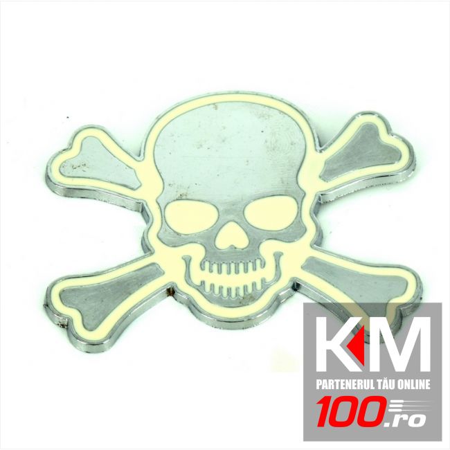 Emblema auto SKULL (CM2) (reliefata 3D) - cu banda adeziva