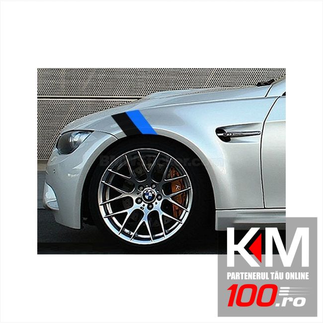 Sticker ornament auto BMW FLAG - BLACK/BLUE (20cm x 12cm)