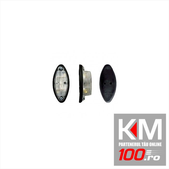 Lampa gabarit auto 12V/ 24V, ovala Alba, 45x100x40mm, Stanga/ Dreapta, 1buc