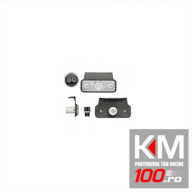 Lampa gabarit auto 12/24V dreptunghiulara Alba, cu suport bec, 95x30mm, cu suport fixare, 1 buc.