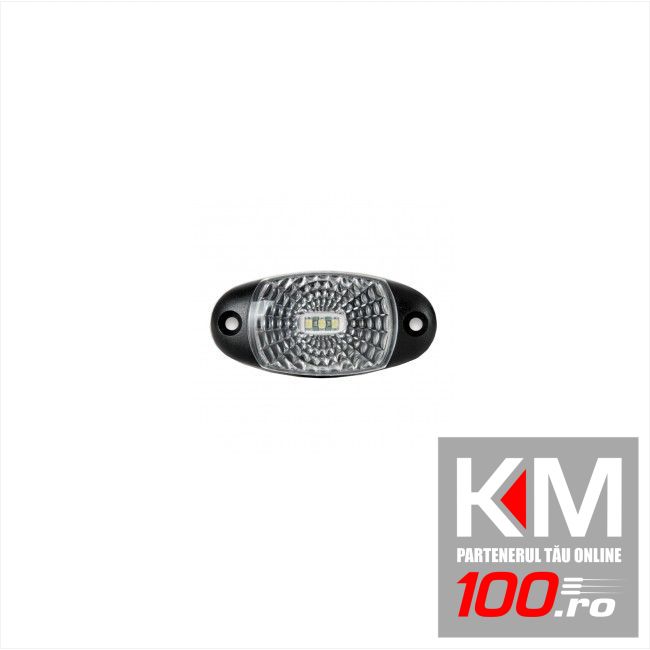 Lampa gabarit auto 12/24V ovala Alba cu led, 72x34x18mm, cu suport fixare , 1 buc.