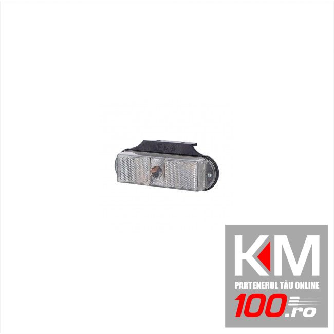 Lampa gabarit auto 12V/ 24V dreptunghiulara Alba, 125x55x45mm , cu suport fixare, 1 buc.