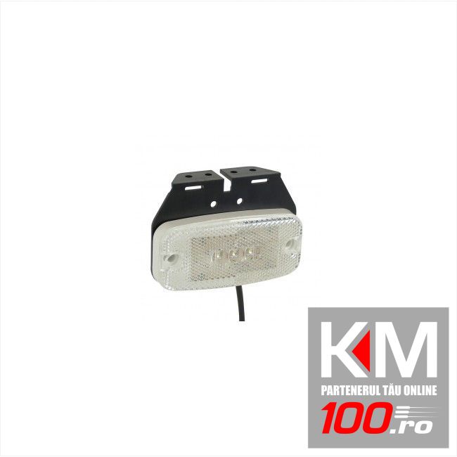 Lampa gabarit auto Carpoint 9-32V alba cu 3 leduri , suport si cablu , 110x50mm , 1 buc.