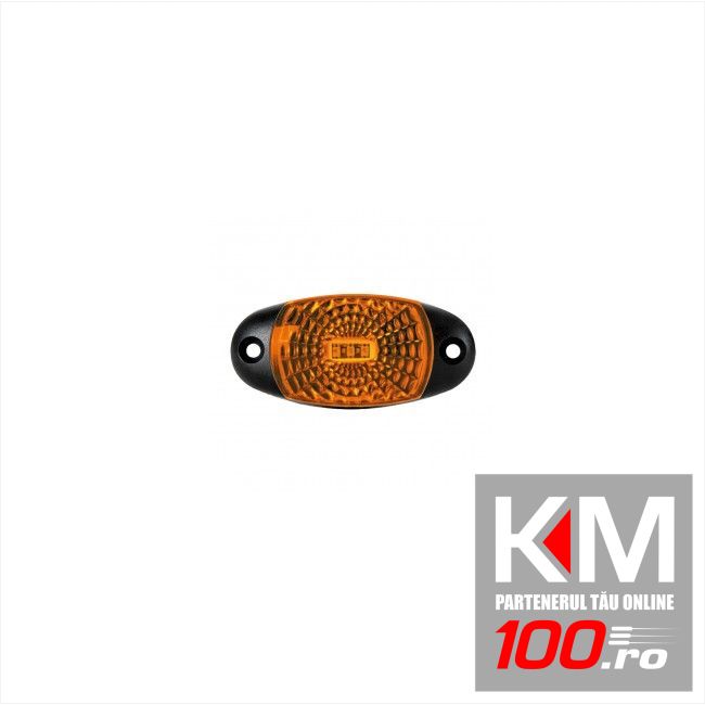 Lampa gabarit auto 12/24V ovala Portocaliu cu led, 72x34x18mm, cu suport fixare , 1 buc.