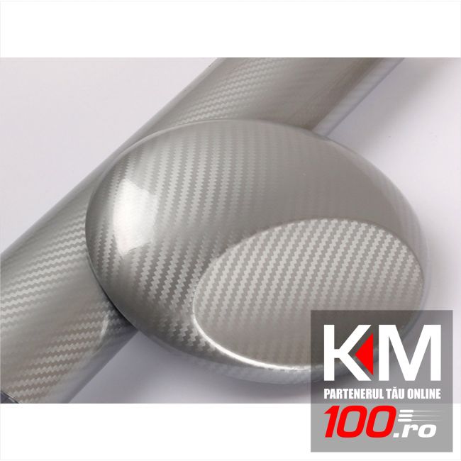 Folie colantare auto Carbon 5D - SILVER (0,3m x 1,50m)