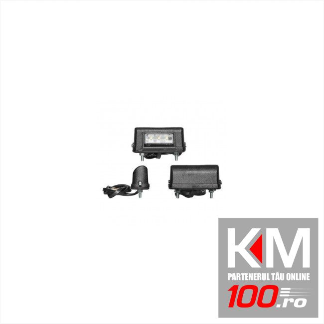 Lampa auto pentru numar 12/24V partea Dreapta/ Stanga cu leduri 75x40x30mm carcasa neagra , 1 buc.