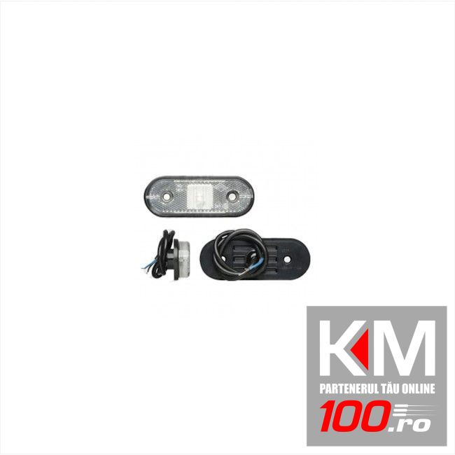 Lampa gabarit auto 12/24V ovala Alba cu led, 120x67mm, 1 buc.