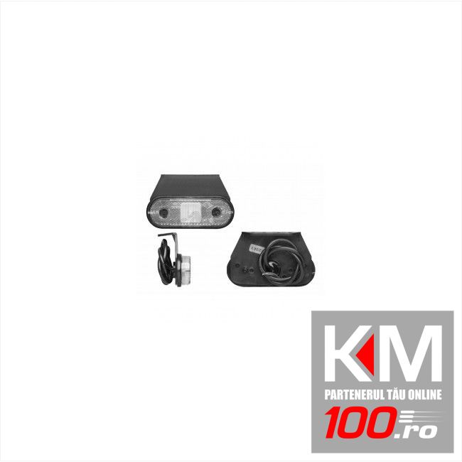 Lampa gabarit auto  12/24V ovala Alba cu led, 120x67mm, cu suport fixare , 1 buc.