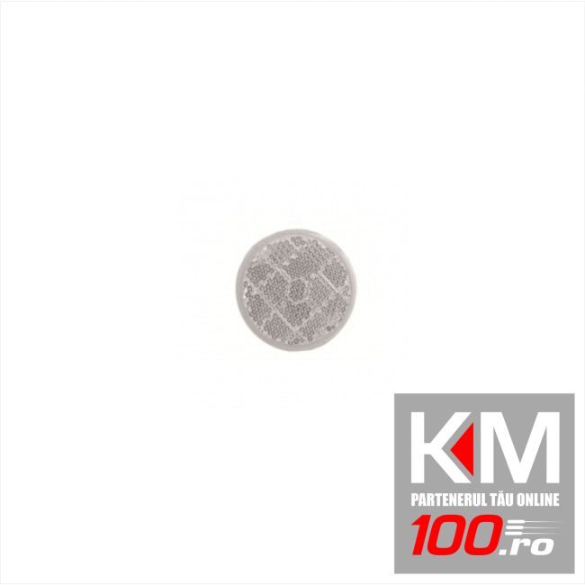 Catadioptru reflectorizant rotund alb universal, fixare cu banda adeziva , 50 mm , 1 buc.