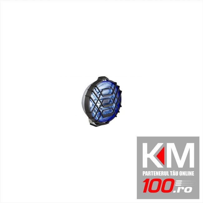 Proiector auto Wesem 12V bec H3 , 183x97mm rotund sticla albastra carcasa cromata, cu lumina de drum , 1 buc.