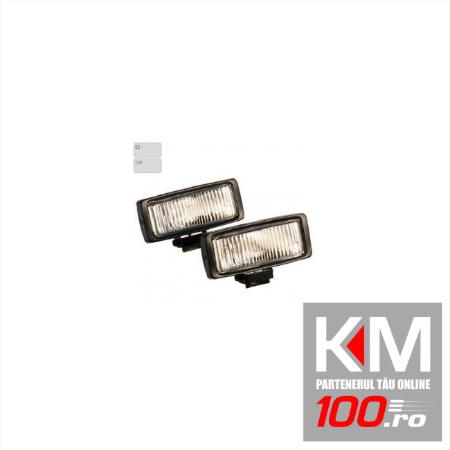 Set 2 proiectoare auto Carpoint 12V 55W cu bec H3 , rectangulare carcasa de metal, dimensiuni 75x185 mm. cu lumina de ceata