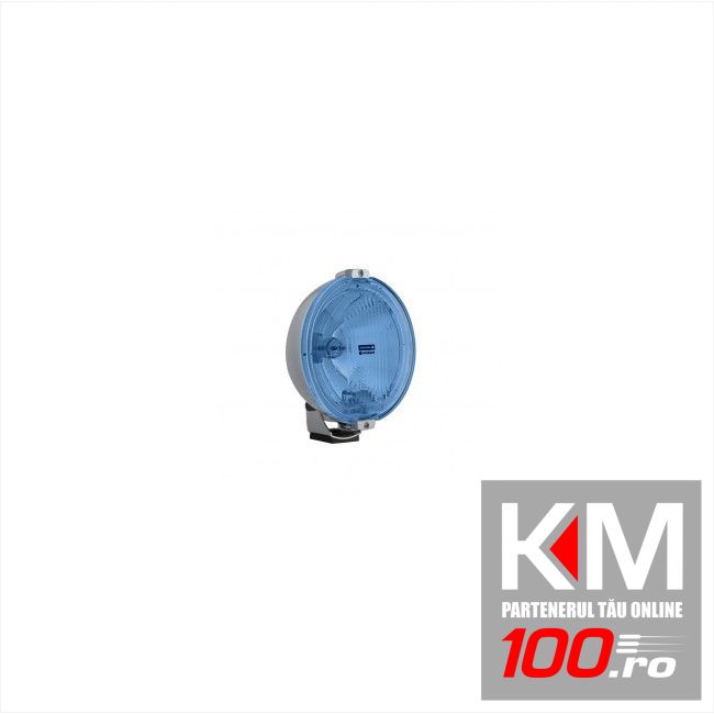 Proiector auto Wesem 12V bec H3 si Led Ring , dimensiuni 183 mm ,carcasa cromata geam albastru , cu lumina de drum , 1 buc.