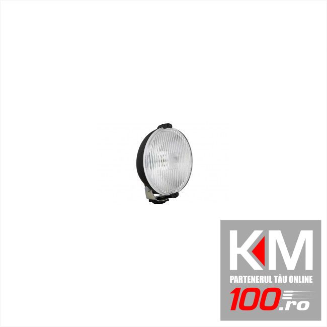 Proiector auto Wesem 12/24V bec H3, 152x81mm rotund, sticla alba si carcasa neagra, cu lumina de drum , 1 buc.