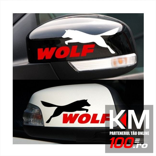 Sticker oglinda WOLF (set 2 buc.)