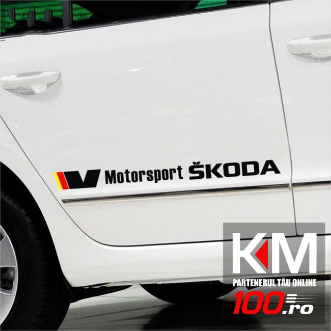 Sticker auto lateral SKODA V (set 2 buc.)