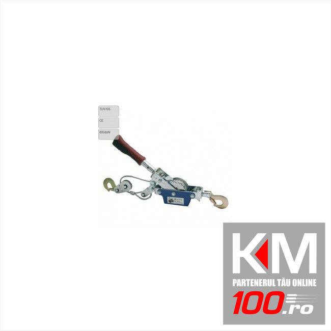 Troliu auto manual Carpoint portabil 800daN, cablu dublu 5mm (3/6)x(153cm)