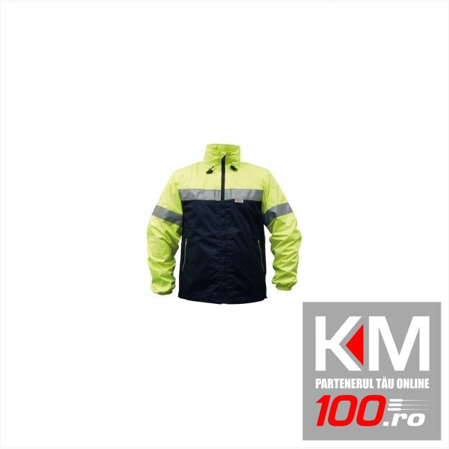 Jacheta reflectorizanta M-size verde-negru cu maneci