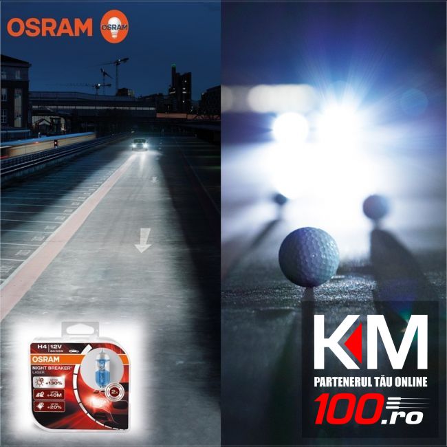 Set 2 becuri auto Osram H7 Night Breaker LASER +130%, 12V, 55W