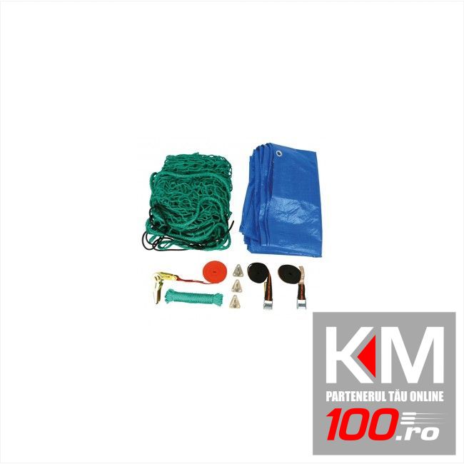 Kit fixare marfa remorca Carpoint 7piese : plasa 1.5x2.5m , prelata , suruburi , carlige , funie , clichet si doua chingi