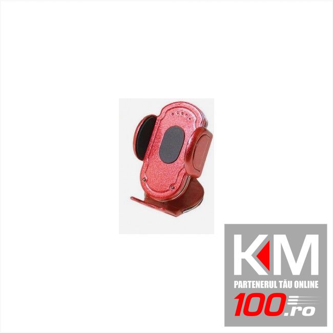 Suport auto Automax pentru telefon rosu, fixare cu banda adeziva