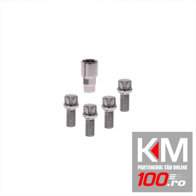 Set prezoane auto antifurt Carpoint tip C , M12x1,5x26mm rotund pentru Audi Skoda Seat Vw