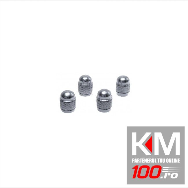 Set capacele auto Automax pentru ventil rotund silver, 4 buc.