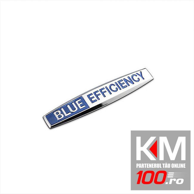 Emblema auto Blue Efficiency (reliefata 3D) - cu banda adeziva