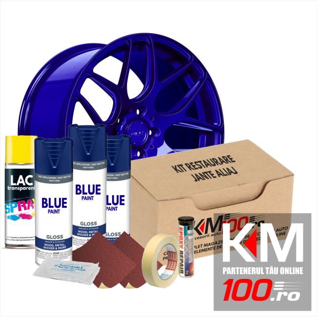 Kit reparatie jante, culoare ALBASTRU (V3) - Cod RAL: 5010