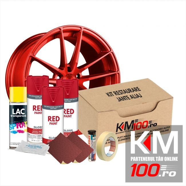 Kit reparatie jante, culoare ROSU (V3) - Cod RAL: 3020