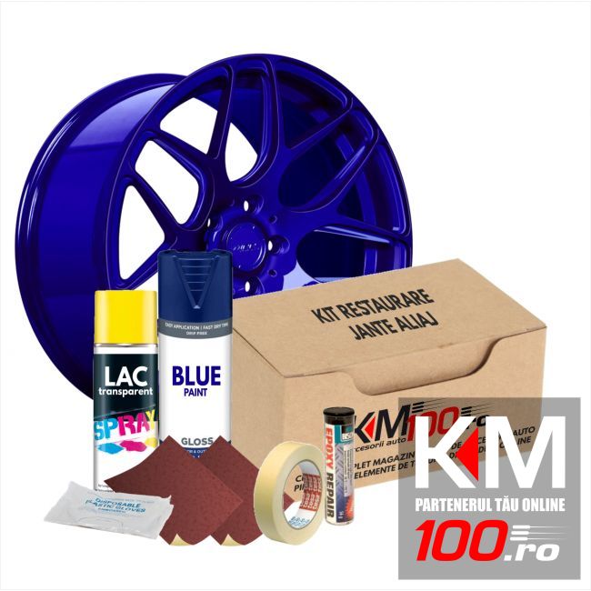 Kit reparatie jante, culoare ALBASTRU (V1) - Cod RAL: 5010