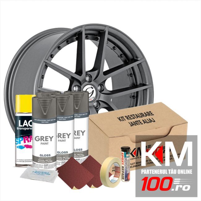 Kit reparatie jante, culoare GRI (V4) - Cod RAL: 7024