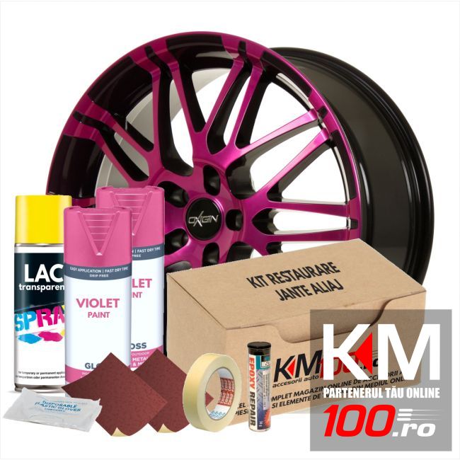 Kit reparatie jante, culoare VIOLET (V2) - Cod RAL: 4008