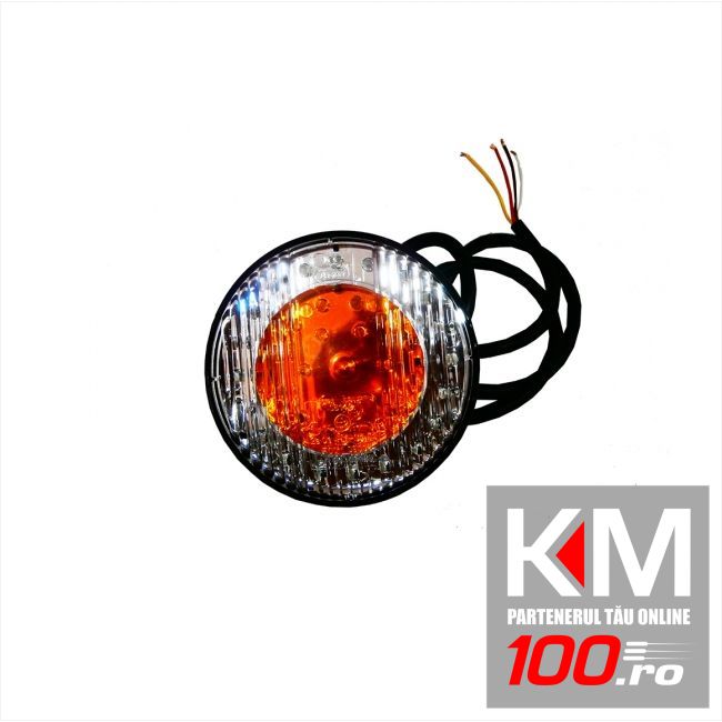 LAMPA STOP ROTUNDA CU SEMNALIZARE / INDEX "PUNCT" CU LED 12V - 12cm