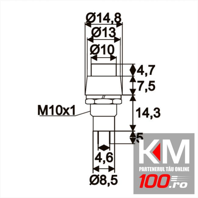 Buton 1 circuit 2A-250V OFF-(ON), rosu