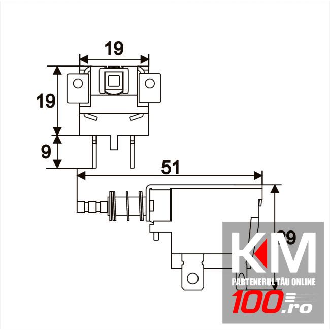 Intrerupator cu apasare, 2 circuite, 10A-250V OFF-ON, optionale 09082 capison
